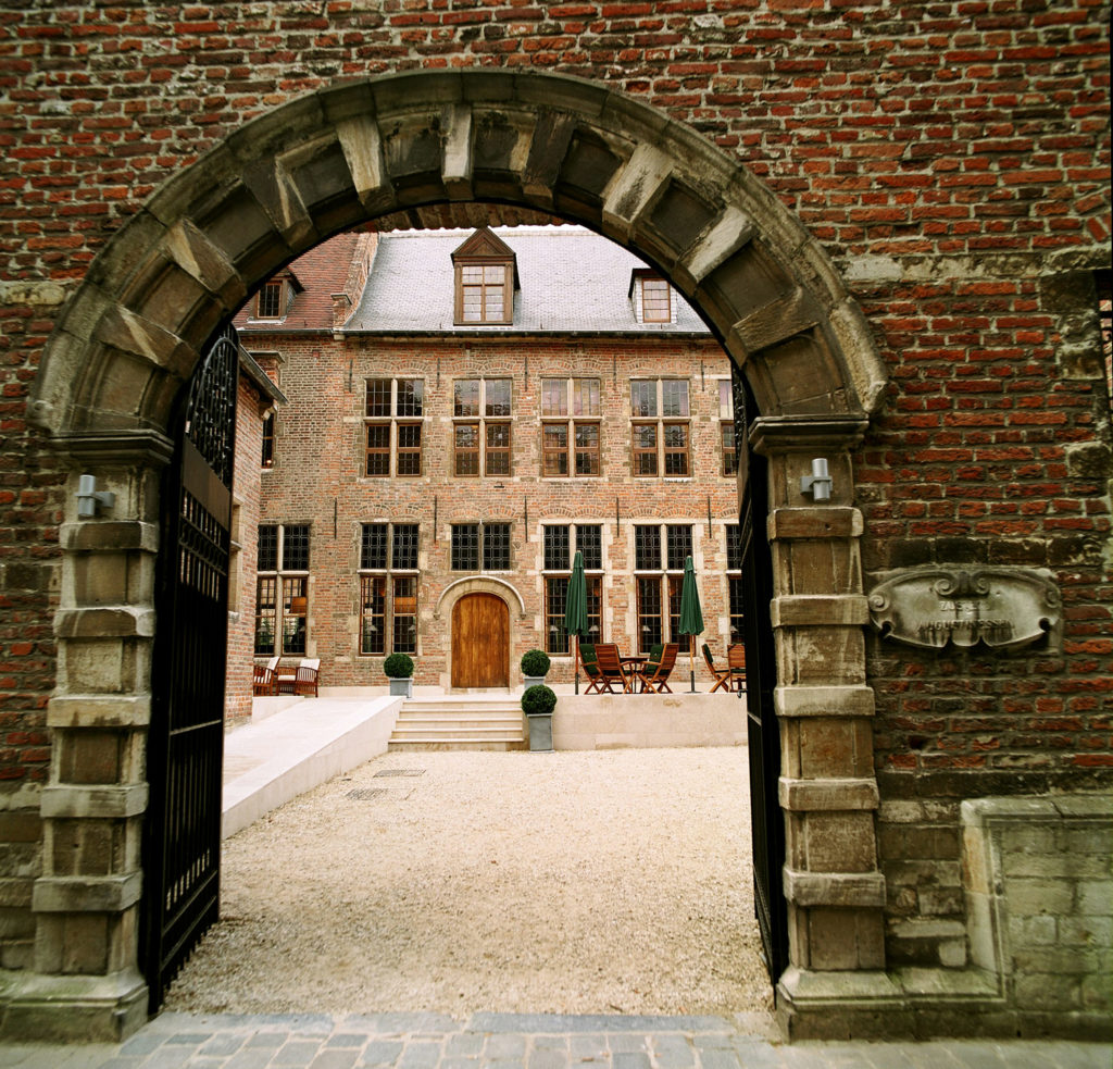 Terrace of the hotel Martin's Klooster in Leuven, Belgium