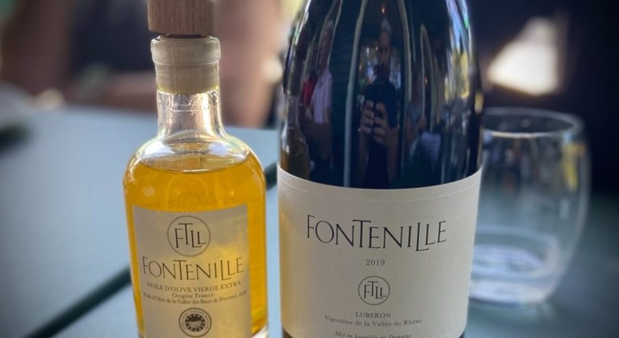 Huile d'olive et vin des domaines des Fontenille fabriqués sur la Côte Landaise