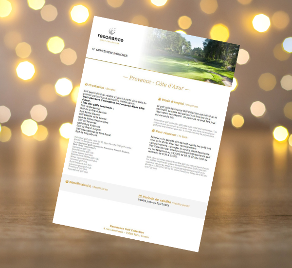 idée cadeau noël 2022 golf pass - resonance golf collection