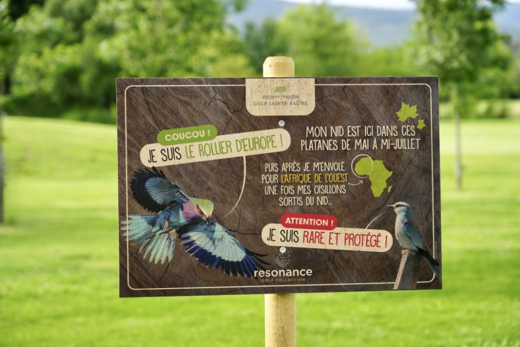 Panneau biodiversité au Golf Sainte Baume, Resonance Golf Collection