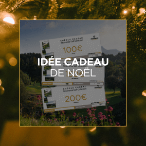Chèque Cadeau Resonance Golf Collection présenté dans un univers élégant et raffiné, idéal pour offrir une expérience golfique premium.